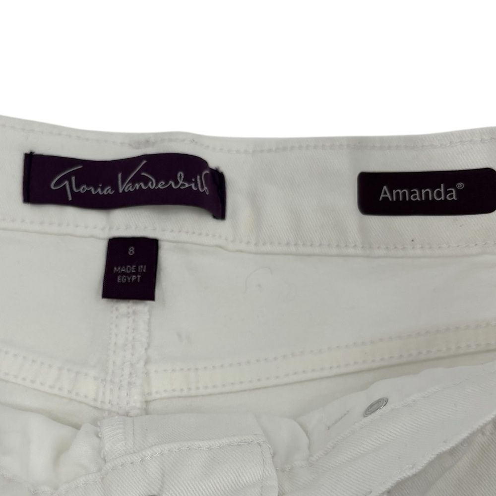 Gloria Vanderbilt Amanda Supreme Stretch White Jeans Sz. 8 Long NWT - Picture 4 of 10